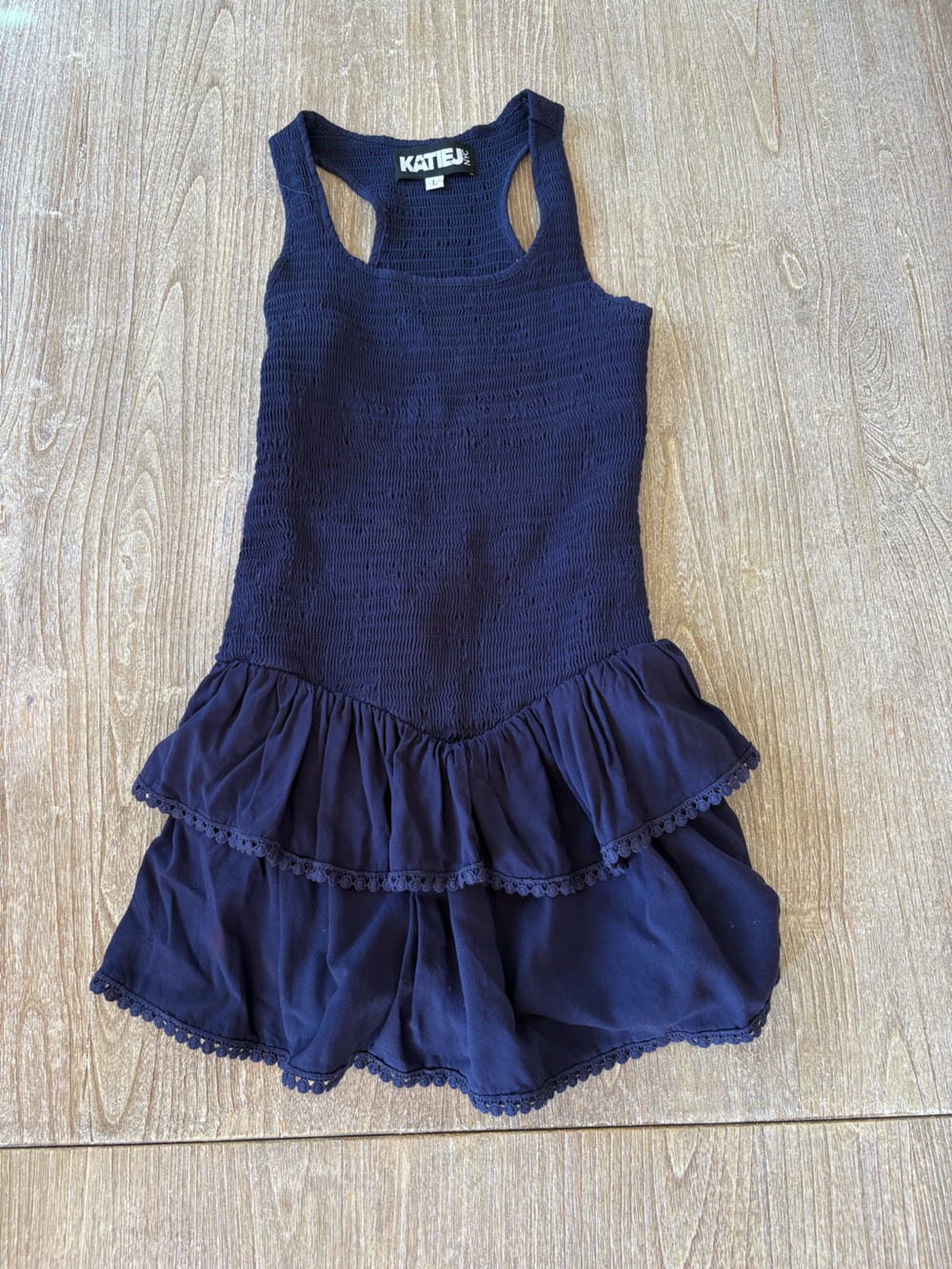 Katie J NYC Kids Navy Blue Ruffle Dress